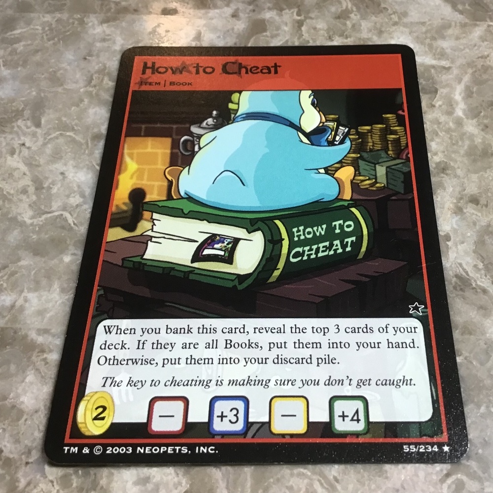 2003 Uncommon NEOPET card    55/234 How to Cheat